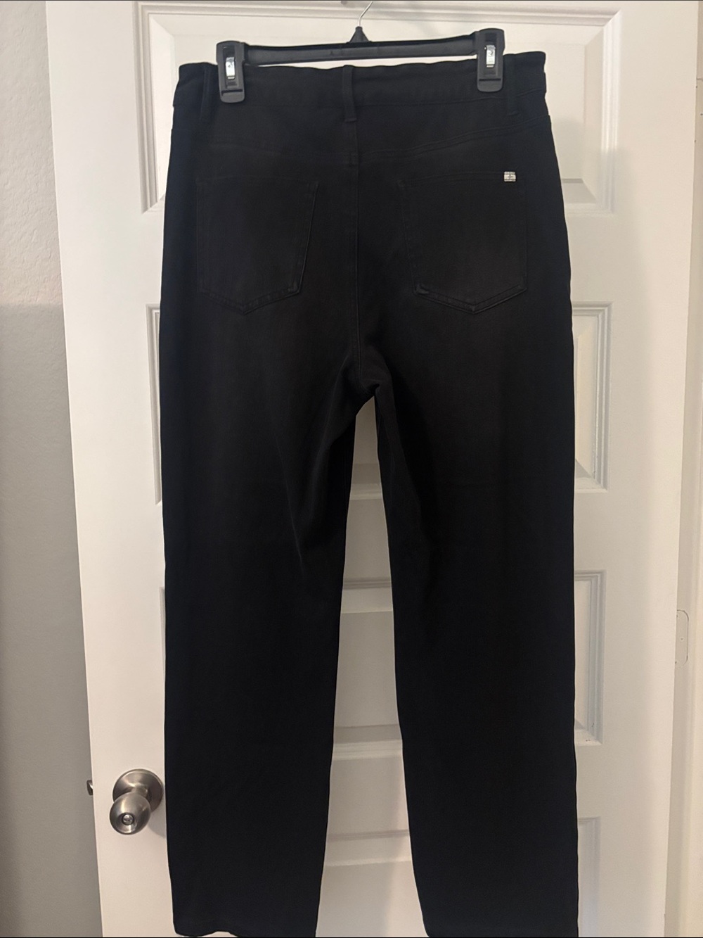HALARA Black Straight-Leg Pull On Jeans SZ L High waist stretchy casual Comfy